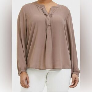 Torrid Taupe Button-Front Blouse women’s size 4X